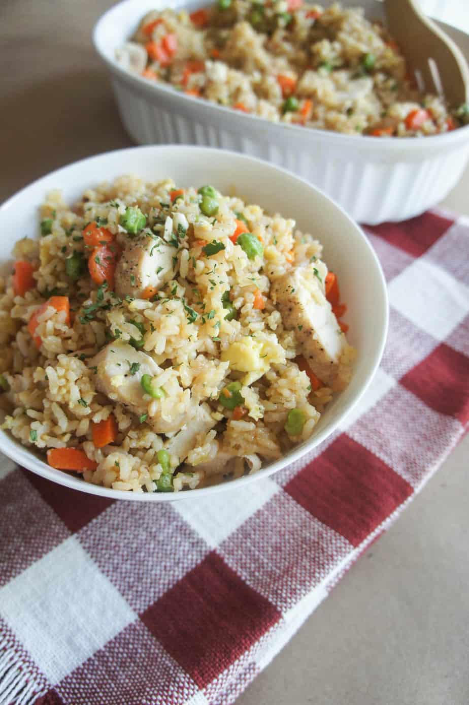 Chicken Fried Rice is the perfect summertime dish because it is made in under 30 minutes from start to finish!