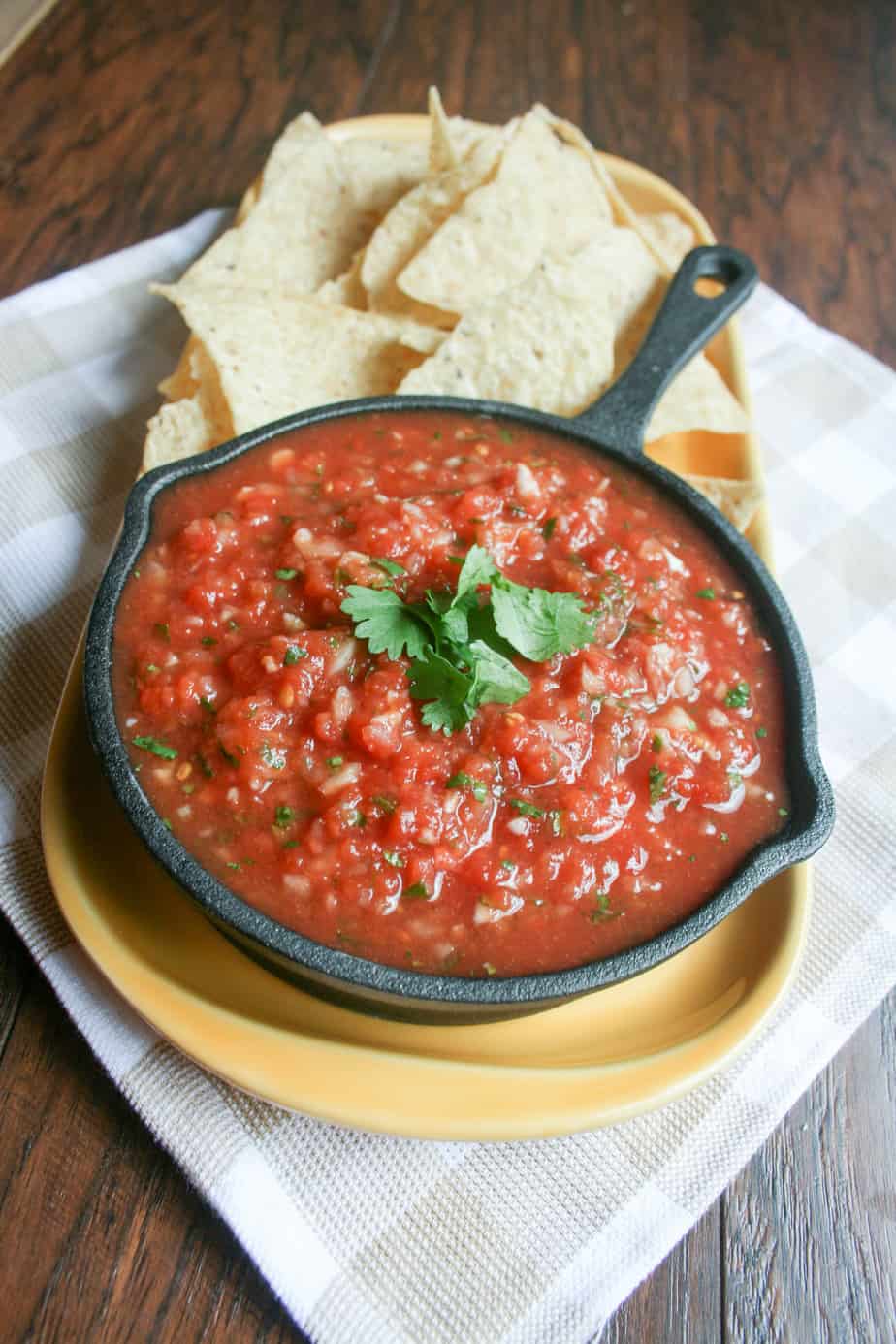 Homemade Mexican Restaurant Style Salsa is the greatest appetizer for Taco Tuesday or any other party or get together!