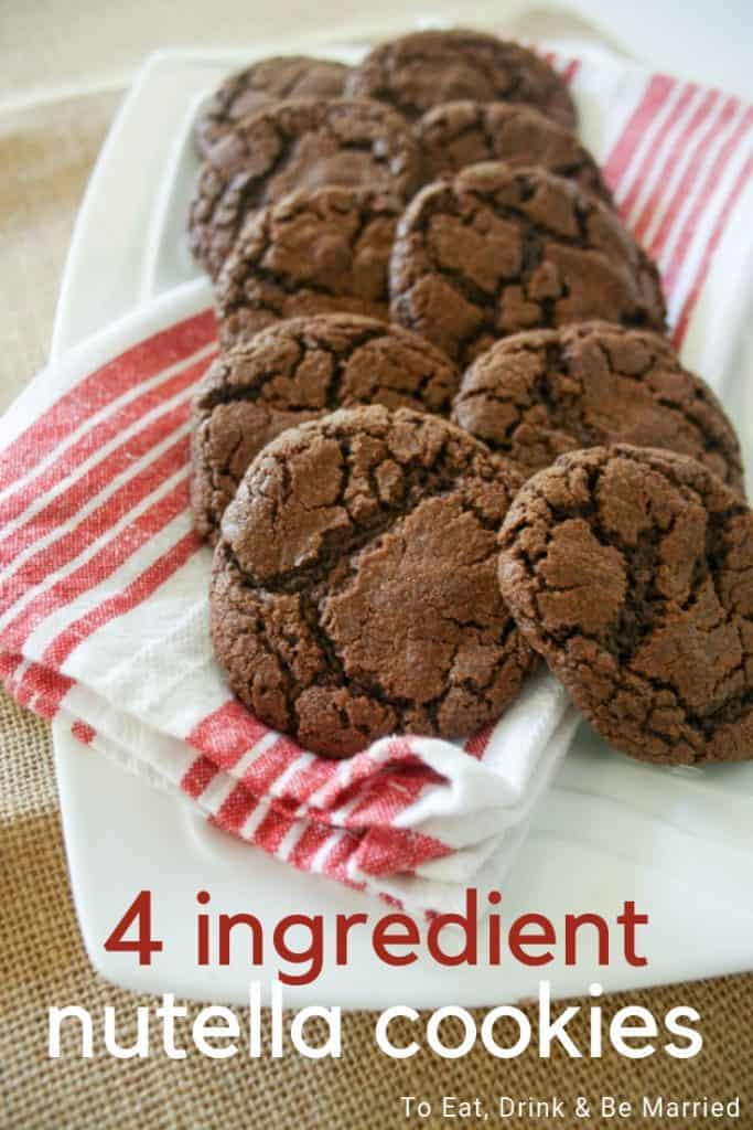 Simple & Easy 4 Ingredient Nutella Cookies