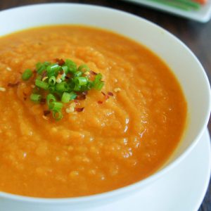 Fall is here with this carrot and sweet potato soup. Warm, comforting, and perfect for a chilly evening, this is even delicious with a bit of spice!