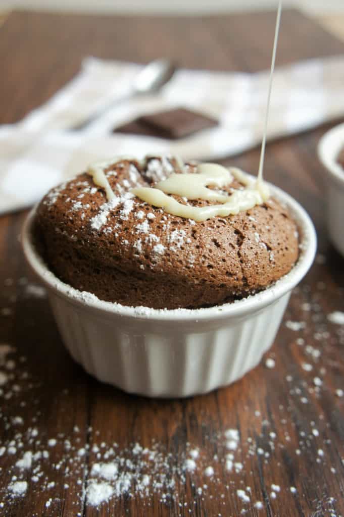 3 Ingredient chocolate souffles are the perfect luxurious, yet incredibly easy, dessert for any occasion! Topped with condensed milk, this is a dessert you won't soon forget!