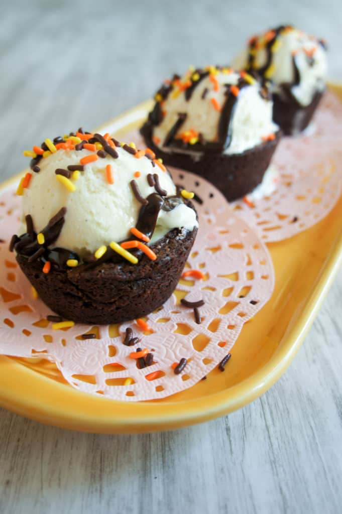 Brownie Cups are the perfect way to serve ice cream for a crowd or as a special treat for the family!