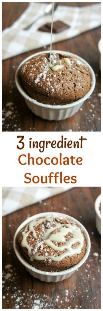 3 Ingredient chocolate souffles are the perfect luxurious, yet incredibly easy, dessert for any occasion! Topped with condensed milk, this is a dessert you won't soon forget!