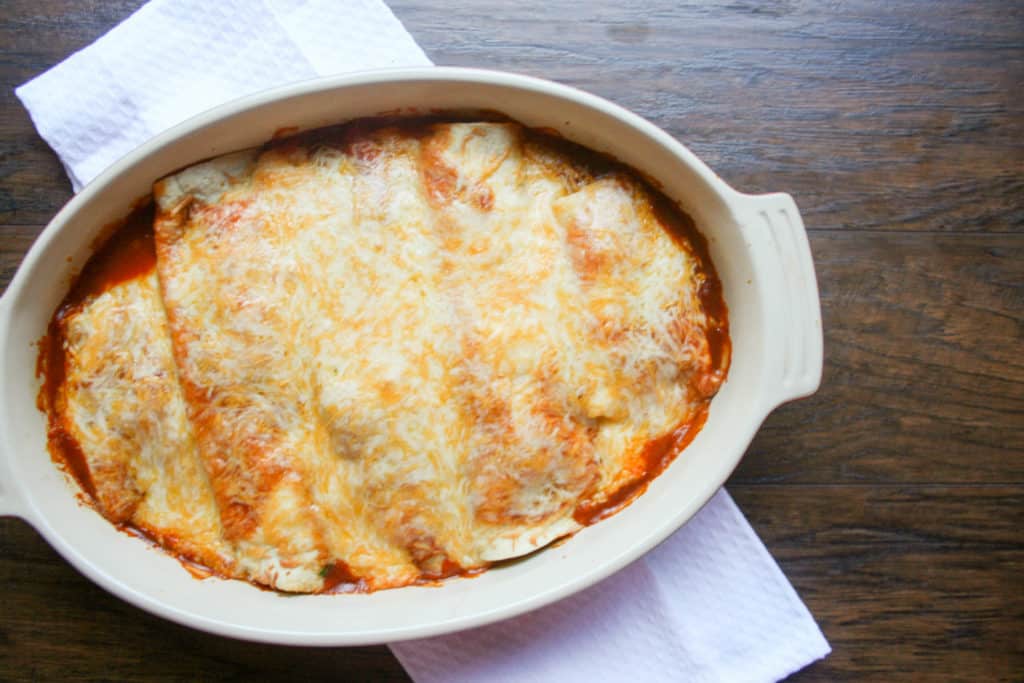 Cheesy Mexican Classic Chicken Enchiladas are the perfect lazy day dinner!