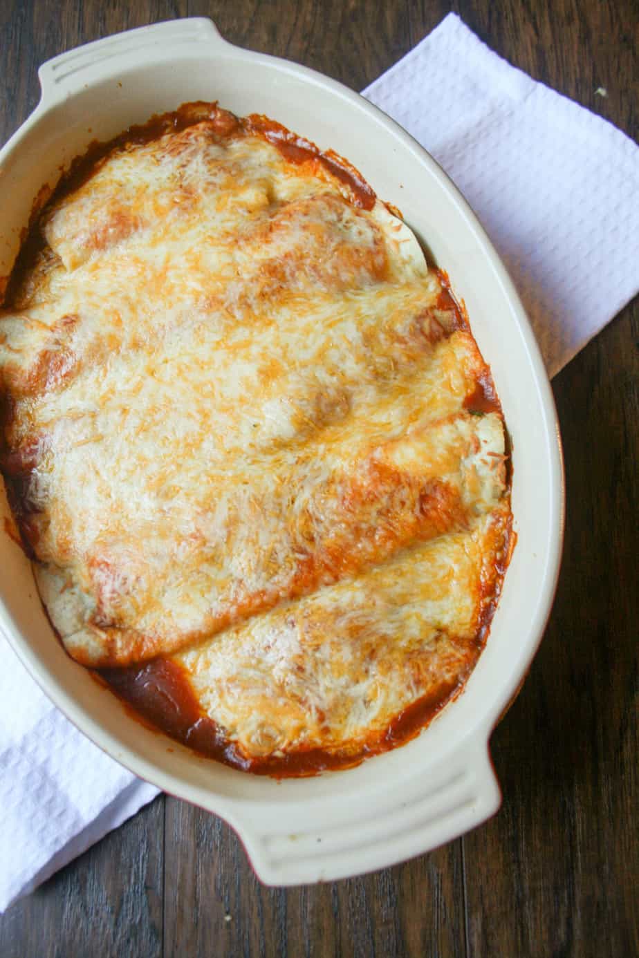 Cheesy Mexican Classic Chicken Enchiladas are the perfect lazy day dinner!