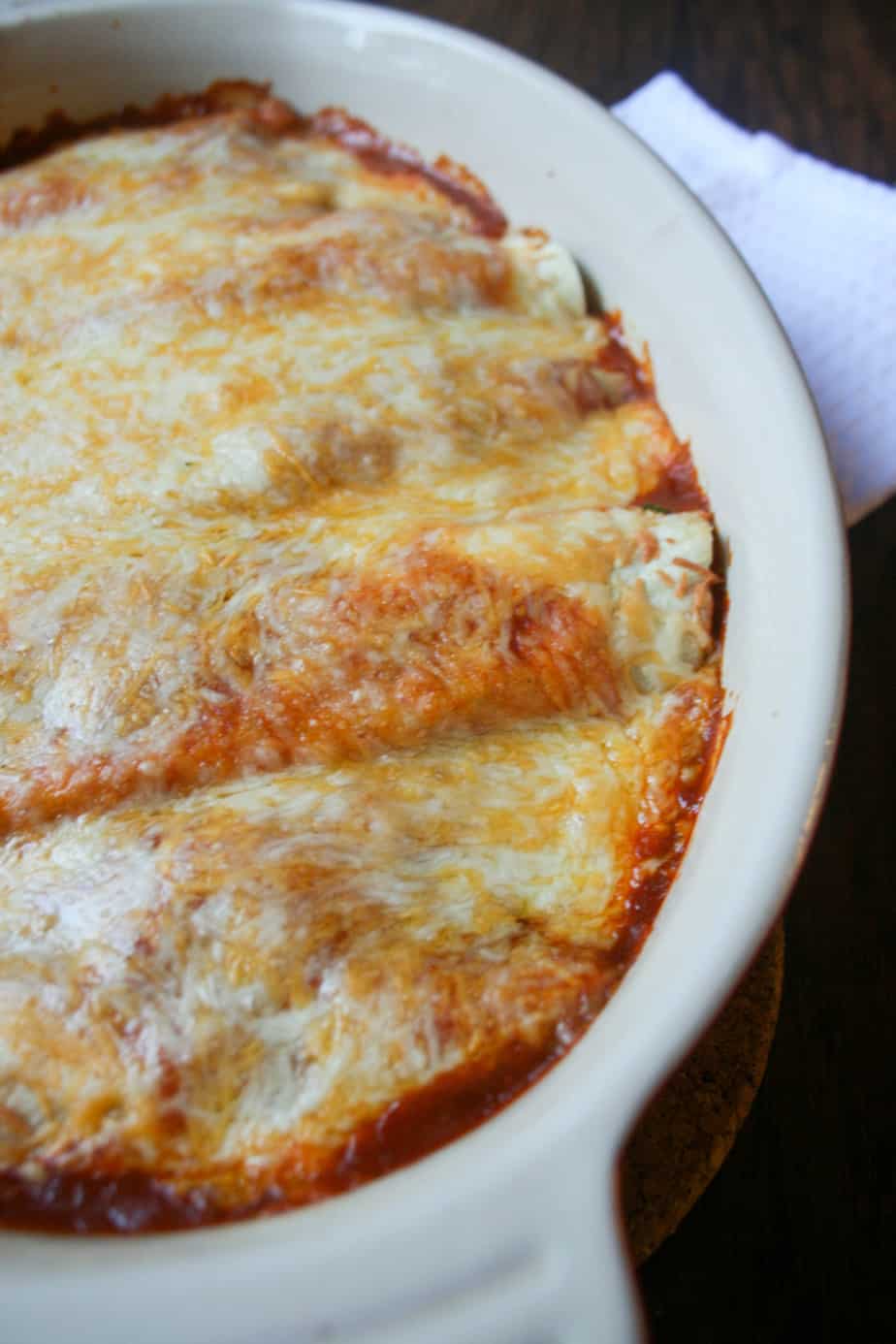 Cheesy Mexican Classic Chicken Enchiladas are the perfect lazy day dinner!