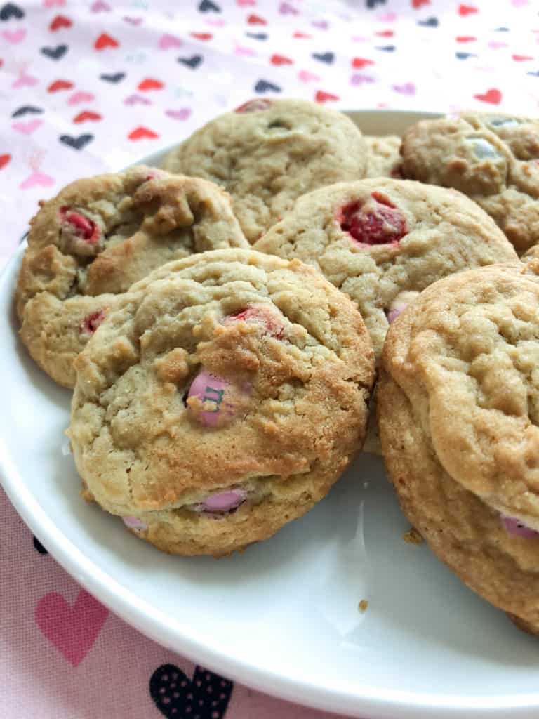 Valentine's M&M cookies