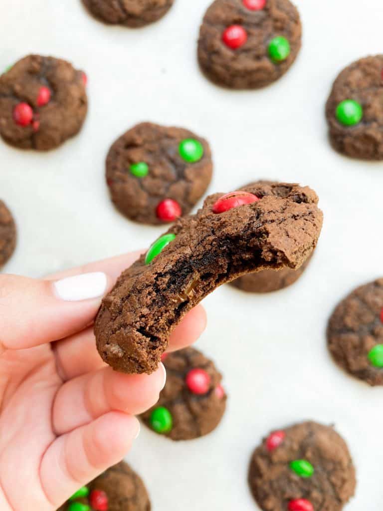 M&M Brownie Cookies with bite