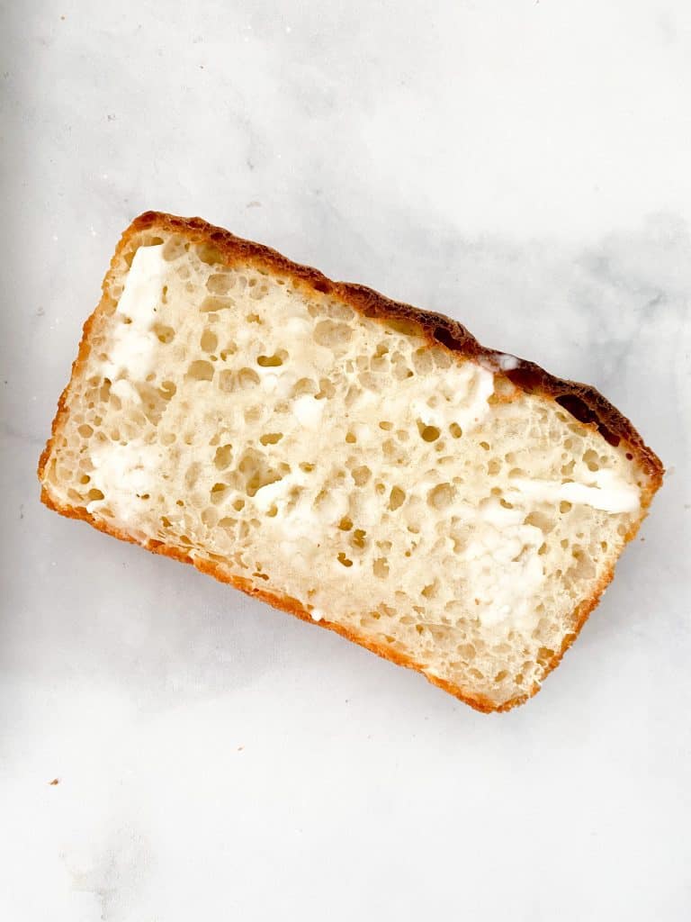 Sliced, toasted and buttered English muffin loaf