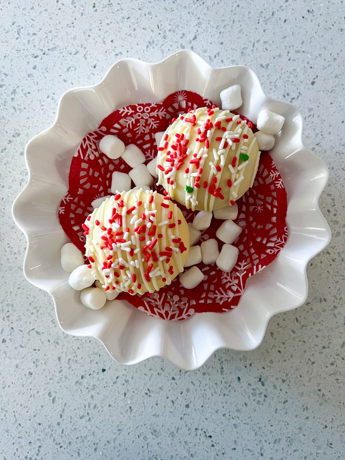 White Chocolate Hot Cocoa Bomb - To Eat, Drink & Be Married