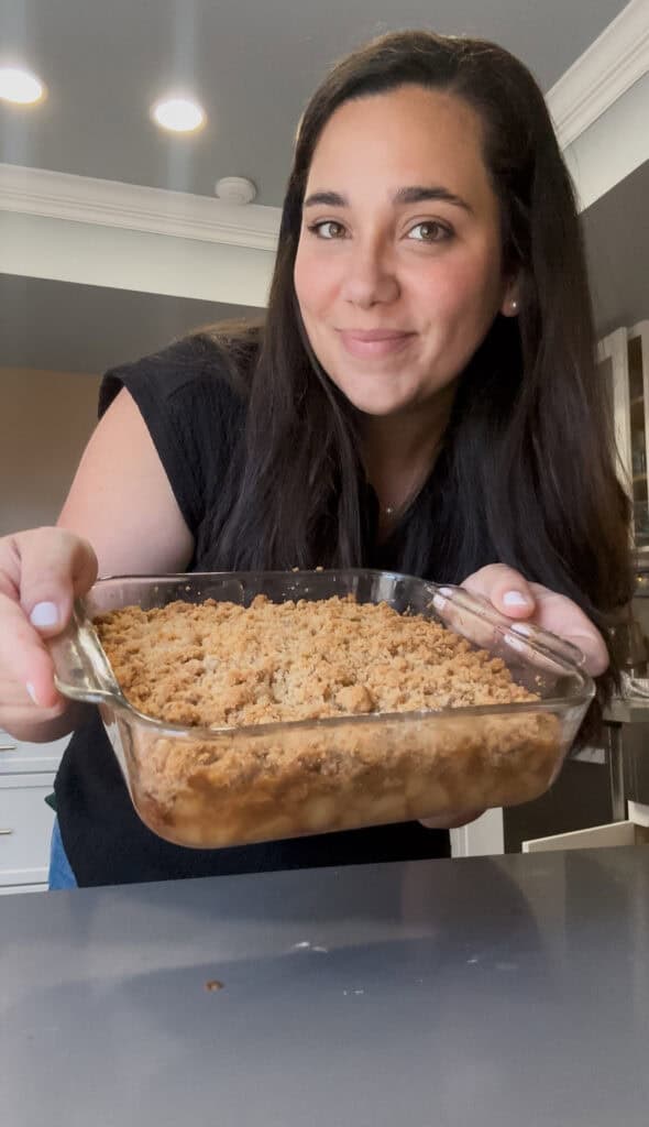 holding my cookie butter apple crumble